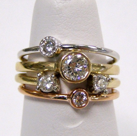 Diamond stacking rings custom designed at Rothsteins